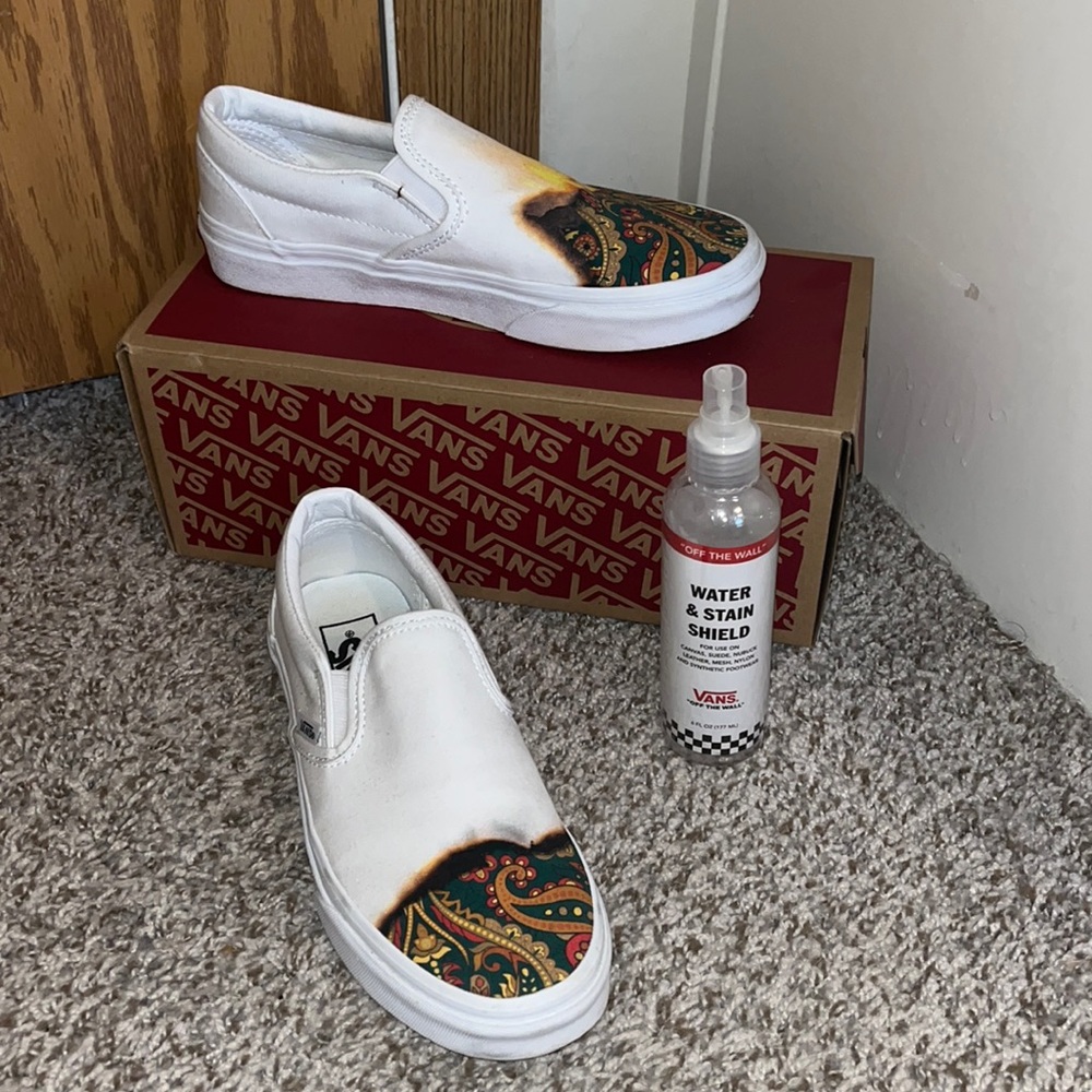 Paisley Flame Classic Slip ons with spray